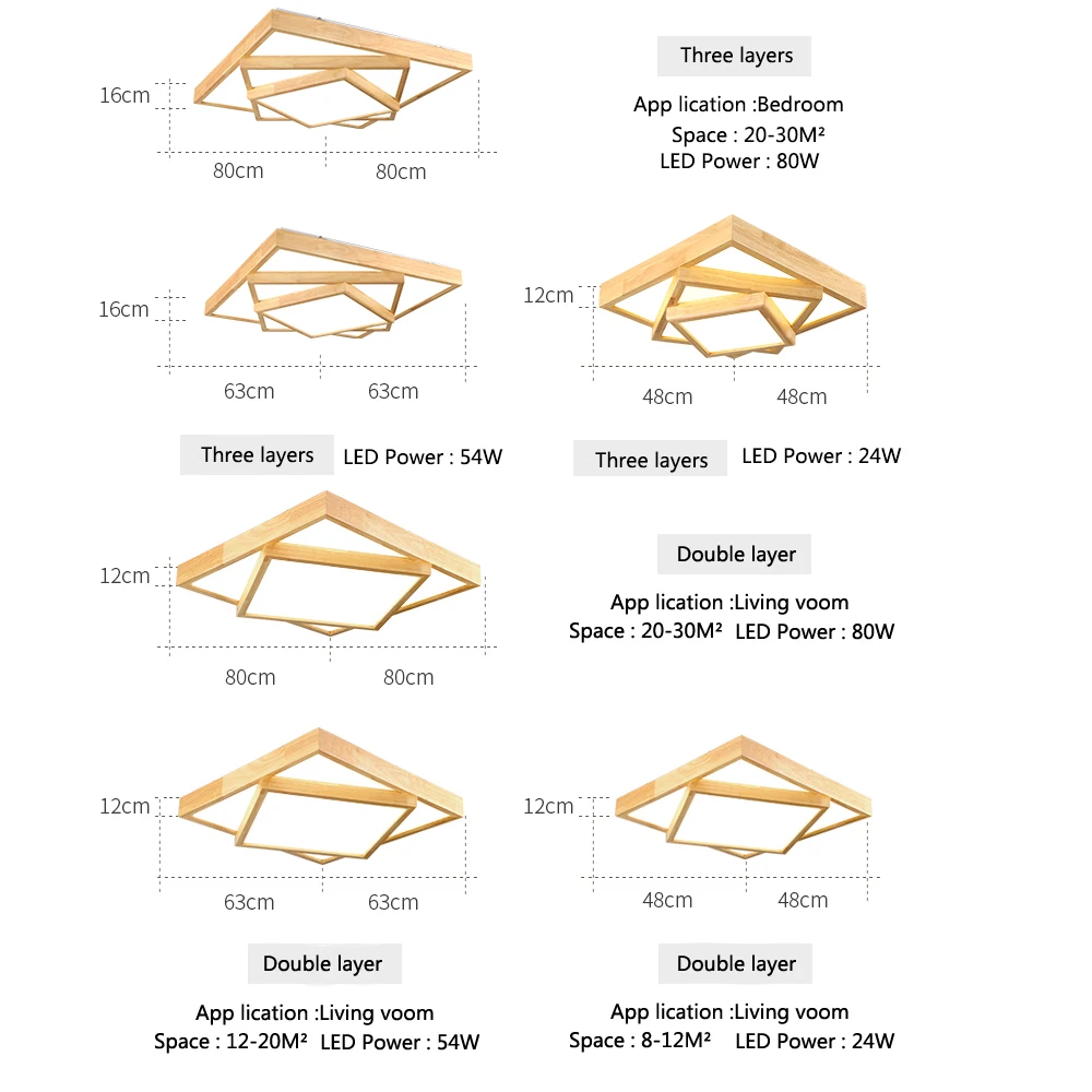 Светодиодные потолочные лампы из массива дерева современные светильники для