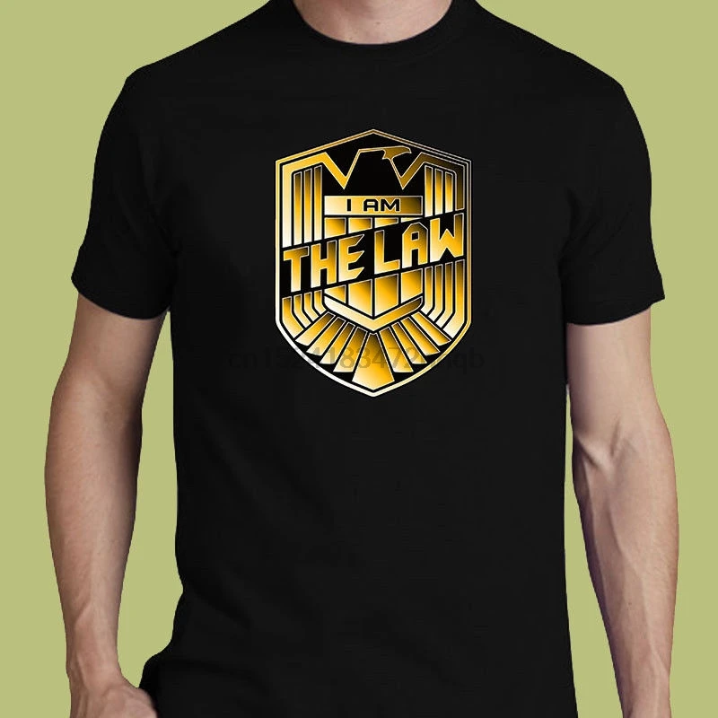 Судья Дредд I Am The Law Tee S 3XL футболка ужас экшен Фильм Бесплатная доставка Мужская