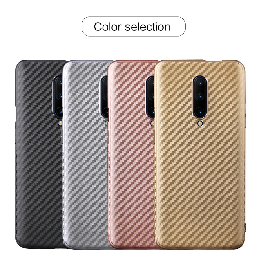 Чехол из углеродного волокна для Oneplus 7 Pro 1 + чехол мягкого силикона Ультратонкий