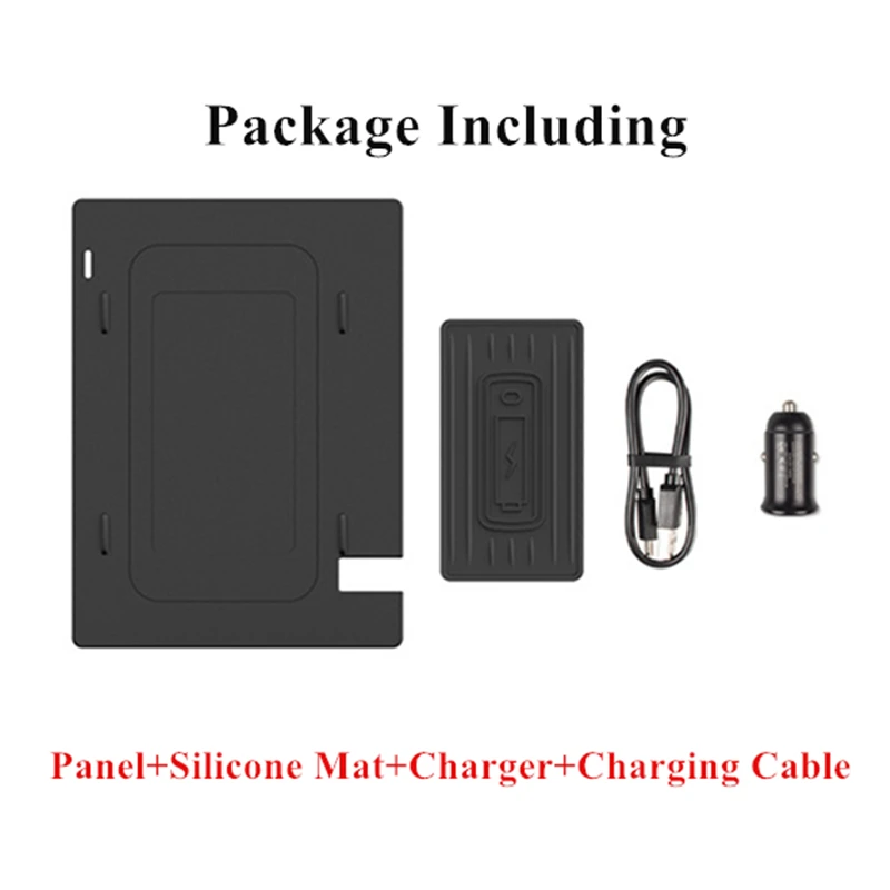 

10W 2in1 Non-Slip Silicone Mat Car Dashboard Holder Stand Fast Charging Wireless Charger Dock Station Pad For iPhone Samsung