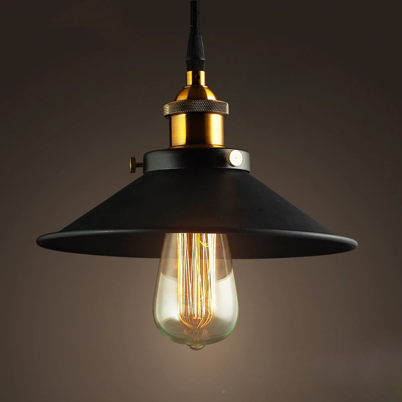 Черный винтажный промышленный подвесной светильник в скандинавском стиле ретро