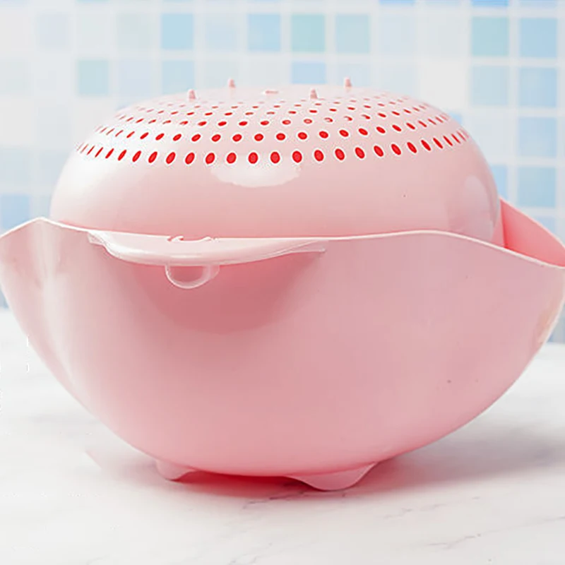 Двойная сливная корзина чаша вращающаяся для хранения мытья сито фруктов риса