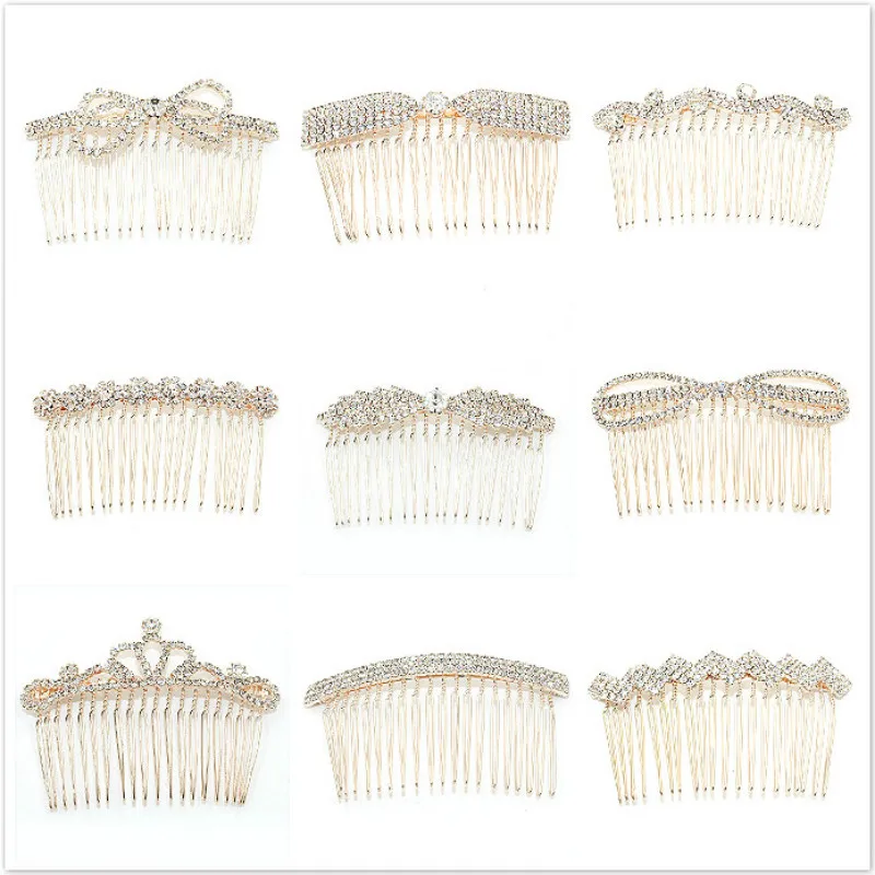 Распродажа украшения для волос стразы цветок бант корона гребень девочек с