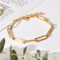 tangula customized multiple name bracelet fashion simple rectangular chain womens family gift jewelry