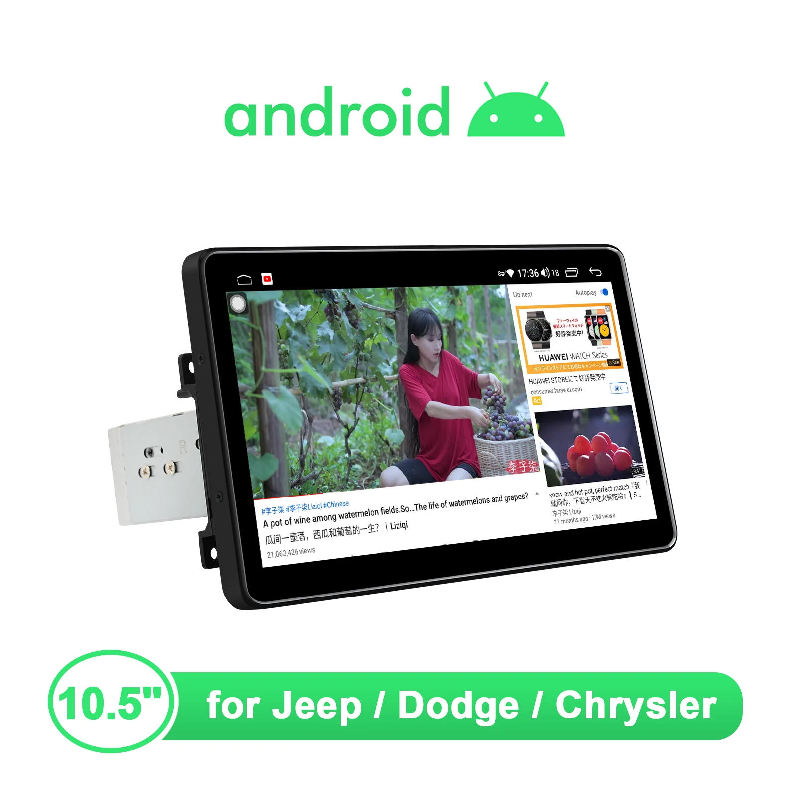 구매 헤드 유닛 10.5 인치 안드로이드 10 자동차 라디오 스테레오 GPS 네비게이션 멀티미디어 플레이어 지프 랭글러 무선 카플레이 안드로이드 오토