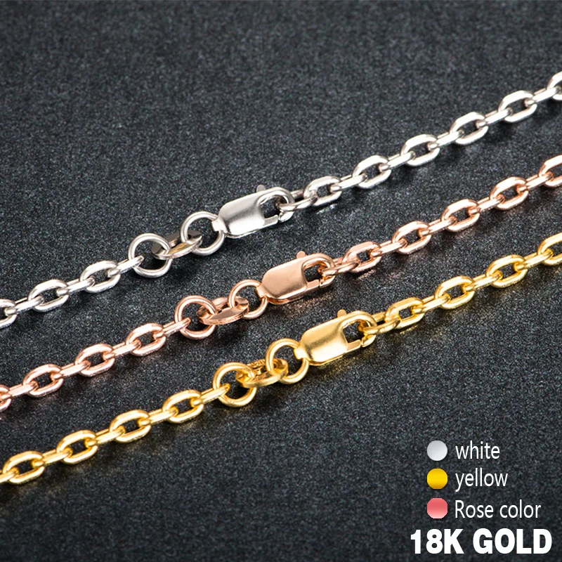 Ожерелье унисекс из натурального 18-каратного золота цепочка с подвеской