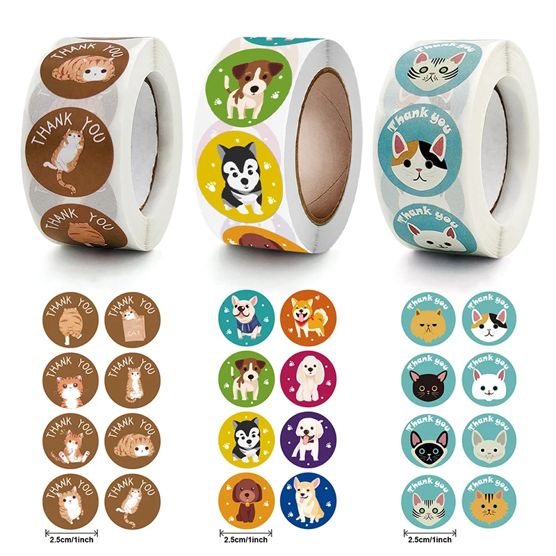 

500Pcs/Roll Sheets Of 2.5cm Cartoon Animal Sticker Label Cute Toy Game Sticker DIY Gift Envelope Seal Label Decoration Sticker