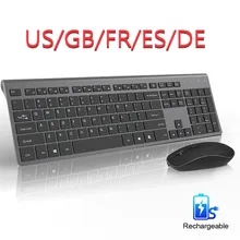 Wireless Keyboard and Mouse Combination 2.4G With USB Interface, Silent Keyboard is Suitable For Laptop TV Office