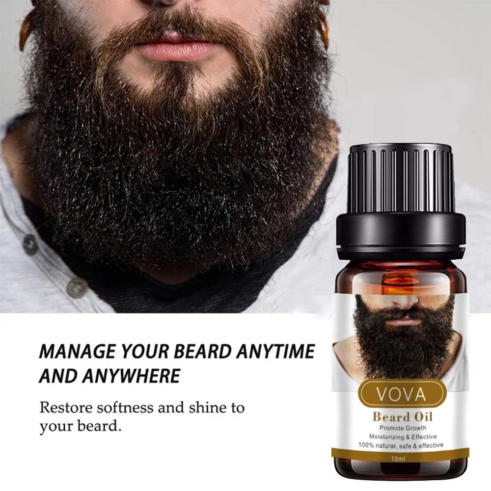 

VOVA Beard Growth Oil Hair Repair Moisturizing Nourishing Beard Essence Hair Growth Soften Enhancer For Men's Beard Care 10ml