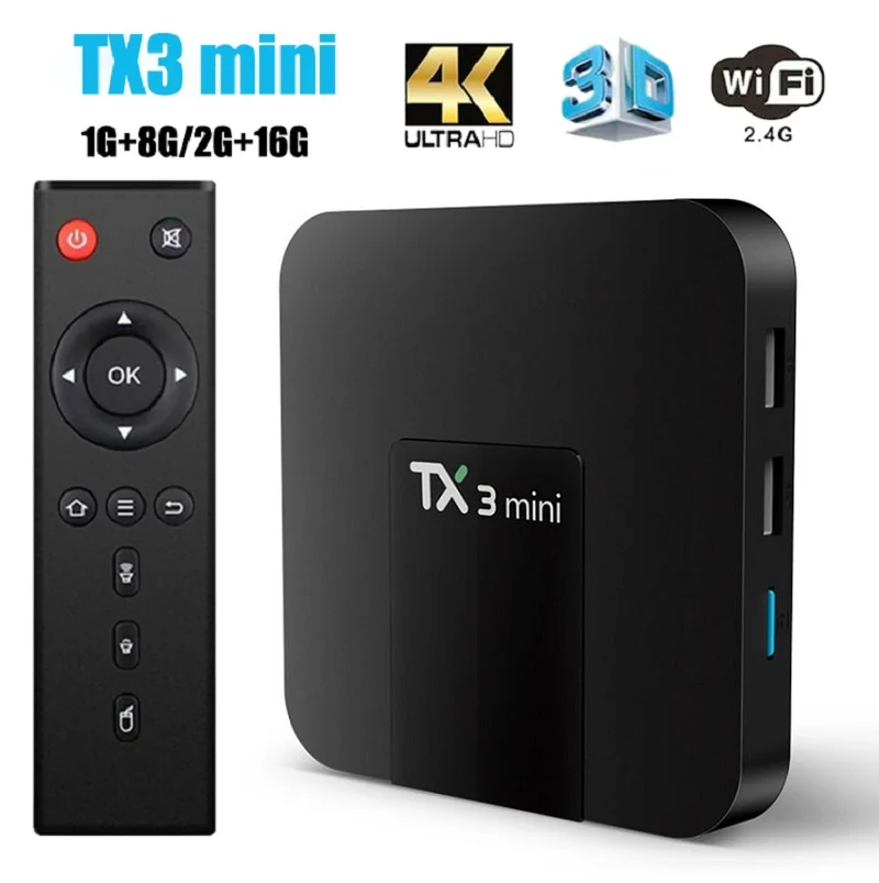 Мини-приставка смарт-ТВ TX3 Android 2021 Amlogic S905W 2 + 16 ГБ 4K H.265 8 1 ГГц | Электроника