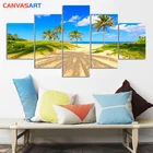 Холст художественные картины летнее пляжное побережье тропический рай пальмы морской пейзаж настенное украшение картина по номерам настенное искусство