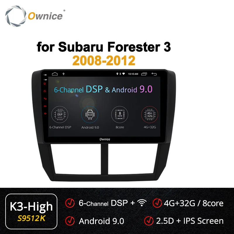 Ownice K1 K2 Octa 8 Core 2 din Android 8,1 автомобильный DVD Радио DVD плеер с JPS и навигацией радио для Subaru Forester 3 XV WRX 2008 2009 - Цвет: S9512 K3-High