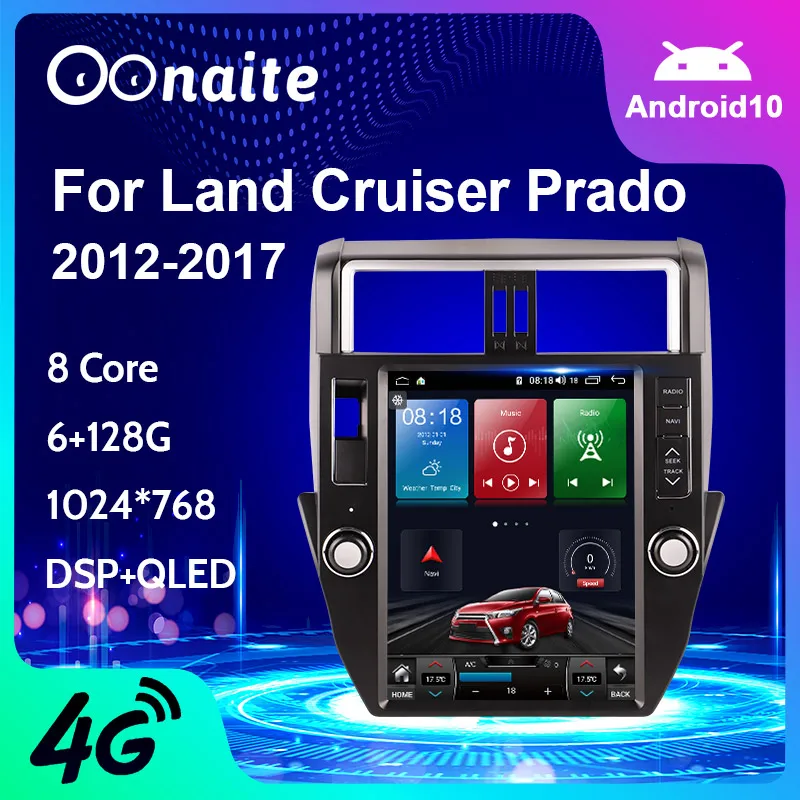 Android 10 4G для Toyota Land Cruiser Prado 150 2012 2017 автомобильное радио навигация мультимедийный