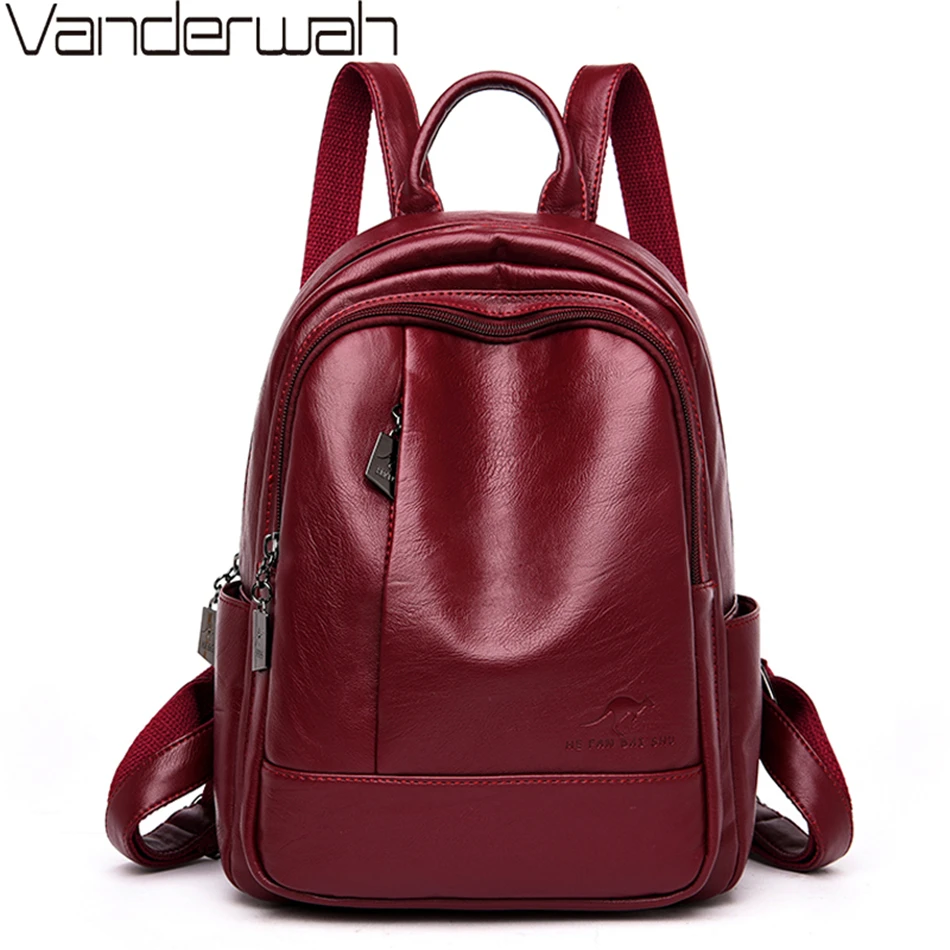 Классический женский рюкзак в студенческом стиле высокое качество мягкая кожа