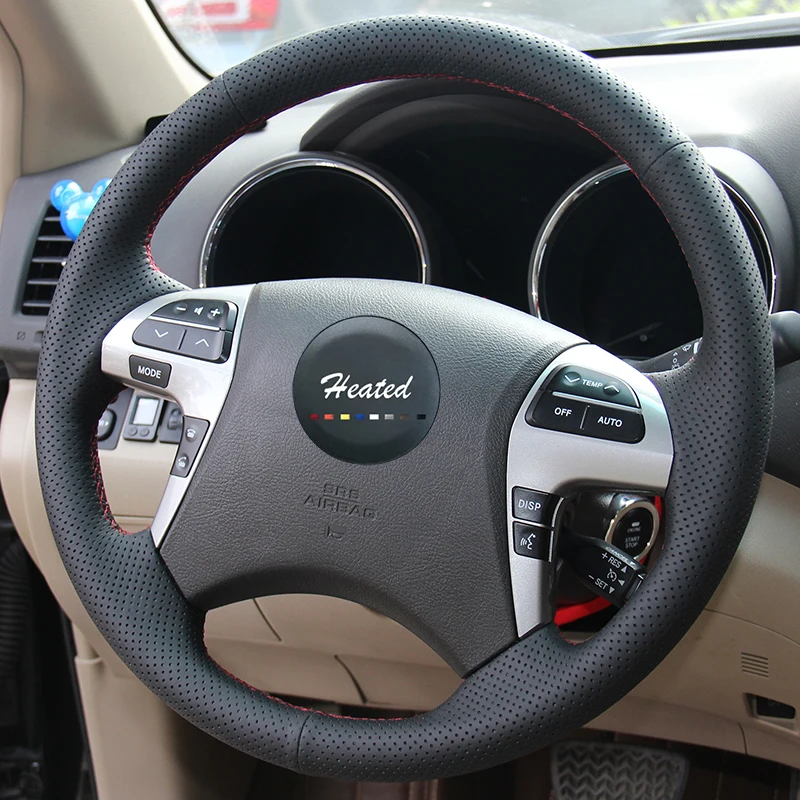 Натуральная кожа для Toyota Highlander 2009 2014 Camry 2007 2011 Оплетка на руль|car steering wheel cover|steering