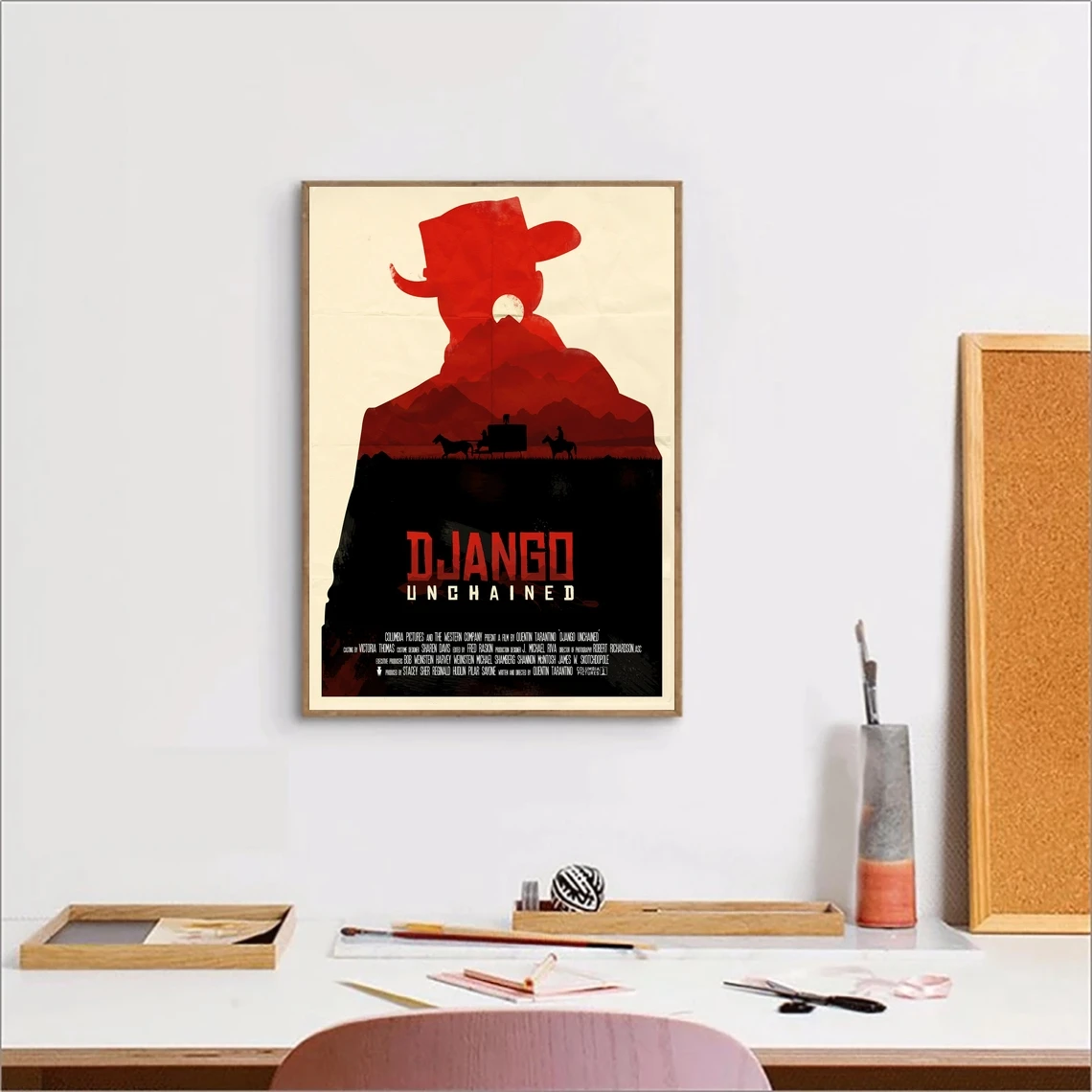 Django Unchained a Квентин Тарантино постер фильма обложка холст печать индивидуальный