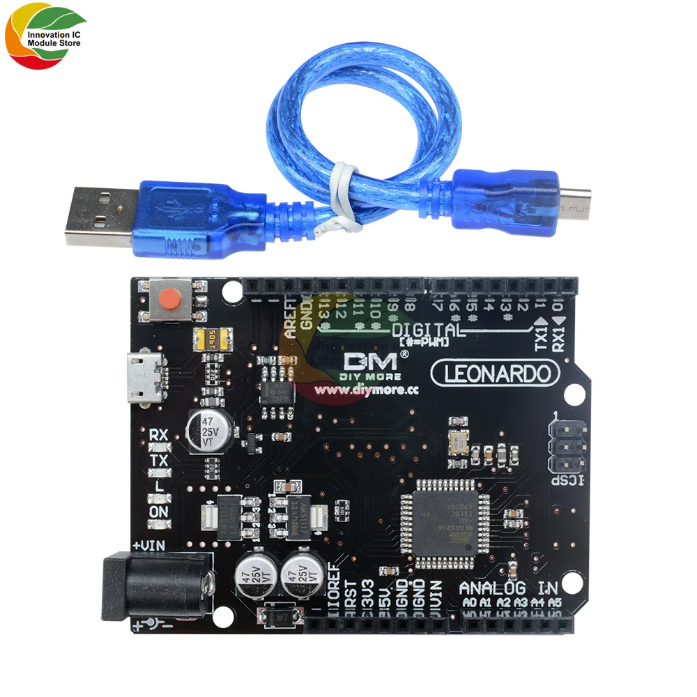 

Ziqqucu ATMEGA32U4 Pro Leonardo R3 Placa de desarrollo de módulo para Arduino 3,3 V 5V 16MHz Micro USB