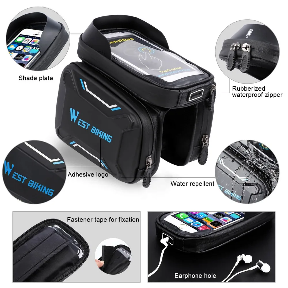 

Bicycle Bags Front Frame MTB Bike Bag Waterproof Screen Touch Top Tube Phone Bag TPU Sensitive Touch Screen Cycling Accessories