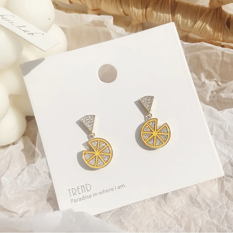 NPKDS летние японские и южнокорейские простые милые серьги в виде фруктов лимона