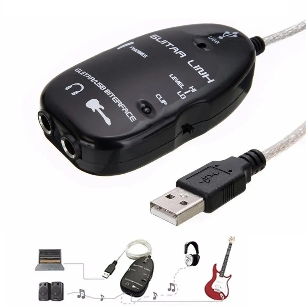 Гитарный кабель аудио USB Интерфейс адаптер для MAC/PC музыкальная запись аксессуары