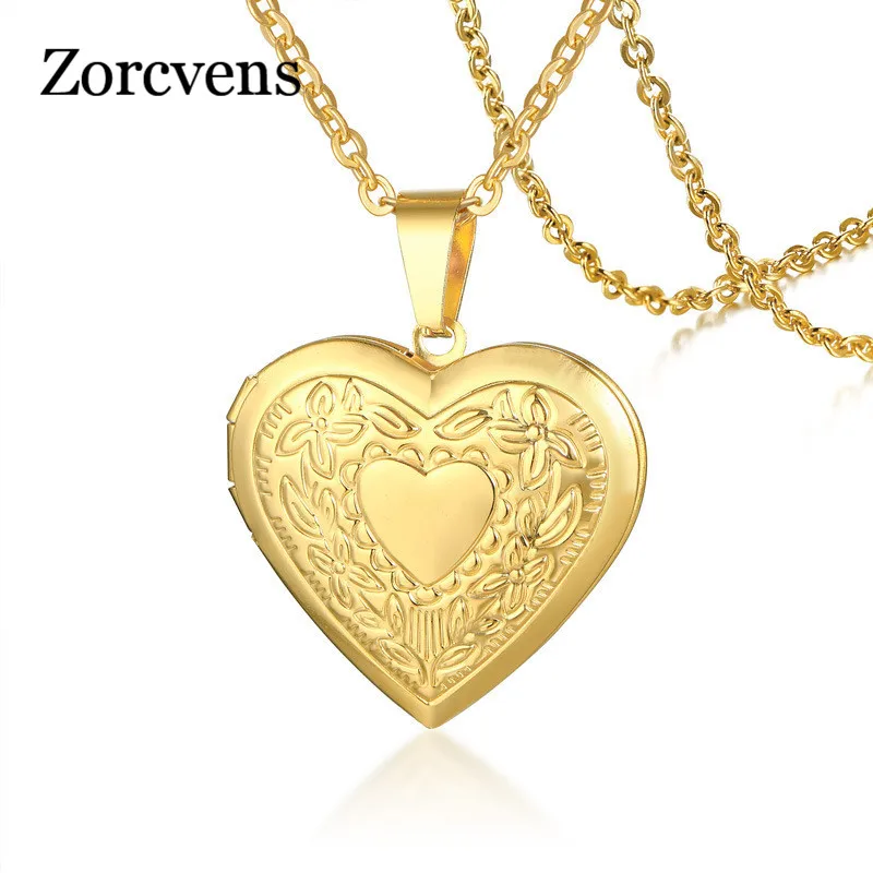 ZORCVENS 2020 Новая мода золотого цвета из нержавеющей стали плавающее Сердце Медальон