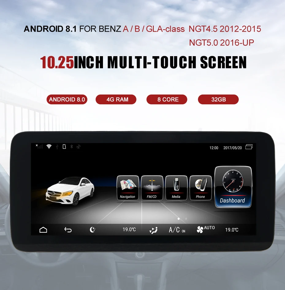 KANOR 4G ram 10,2" Android дисплей для Mercede Benz CLA GLA класс W176 2013- gps-навигация, радио, стерео тире мультимедиа