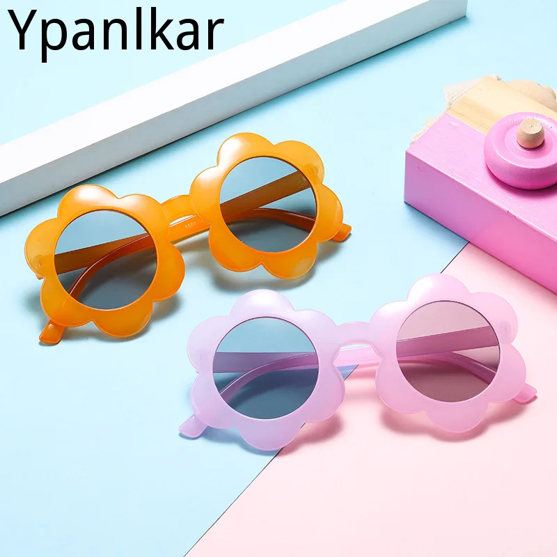 

Новинка, детские солнцезащитные очки, детские круглые солнцезащитные очки с цветами для девочек и мальчиков, детские спортивные очки с защи...
