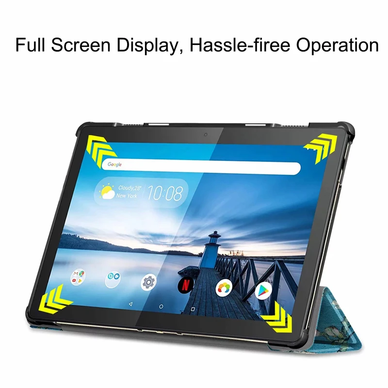 Ultra Lightweight Coloured Drawing Slim Folding Stand Smart Cover Case with Auto Wake / Sleep For Lenovo Tab M10 10.1'' TB-X605F |