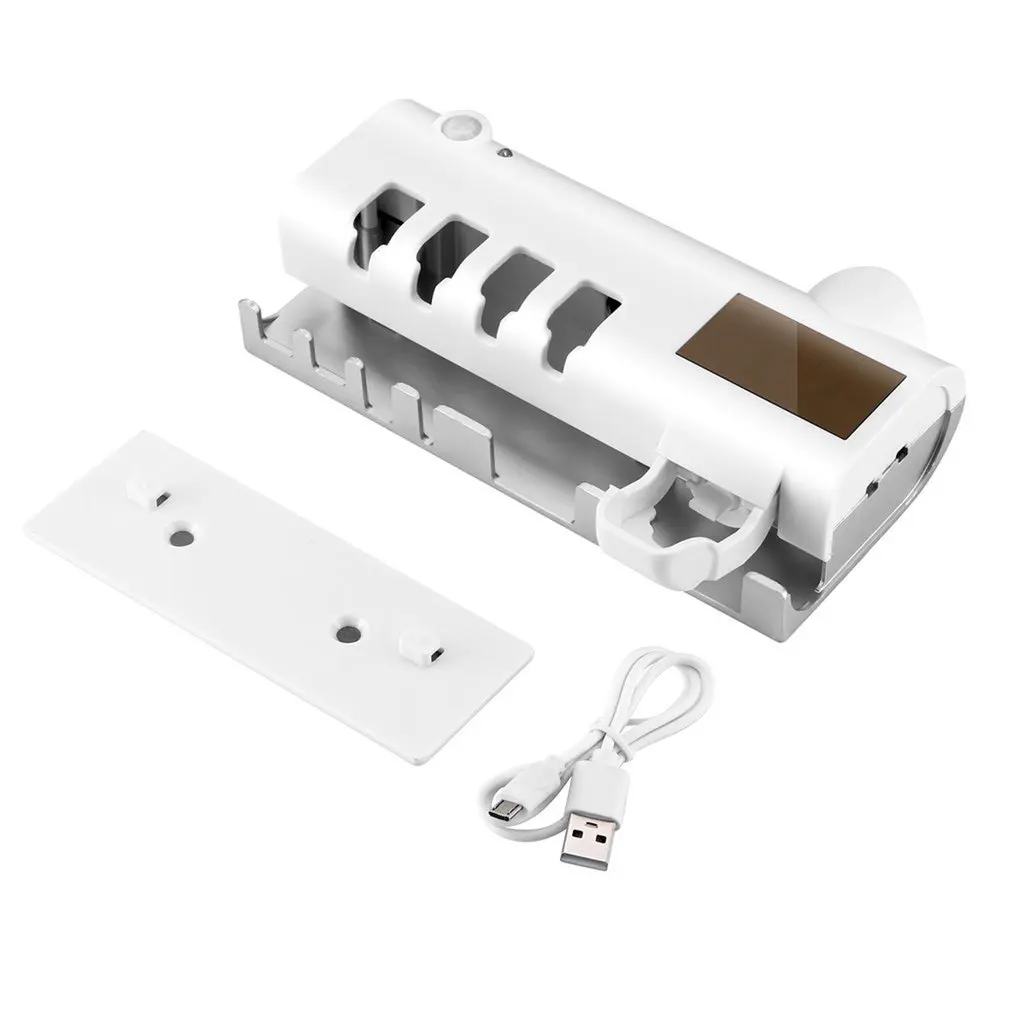 

Держатель для зубной пасты и для зубной щетки Диспенсер на солнечной энергии для ванной комнаты, коробка для хранения зубных щеток, многофу...