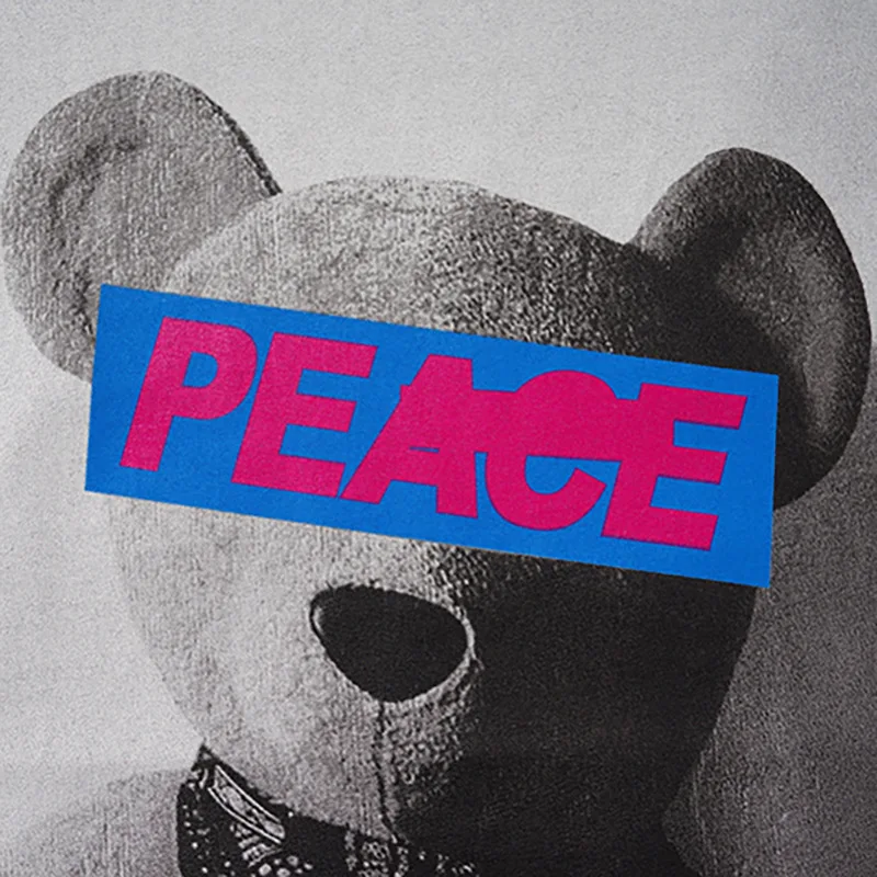 

Men New luxury 2020 Peace Bear T Shirts T-Shirt Hip Hop Skateboard Parkour Street Cotton T-Shirts Tee Top Drake N178