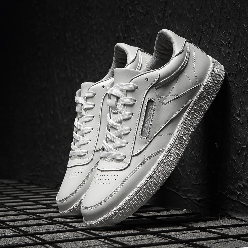 Кроссовки мужские из натуральной кожи модная повседневная Уличная обувь на