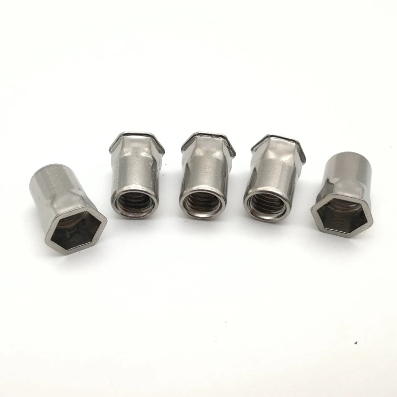 Оптовая SUS304 уменьшенная головка заклепочная гайка с шестигранной головкой из