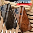 Классический деревянный стеклянный чехол для Oneplus Nord N100 N10, роскошный защитный чехол из закаленного стекла для телефона Oneplus N10 5G 8T Coque