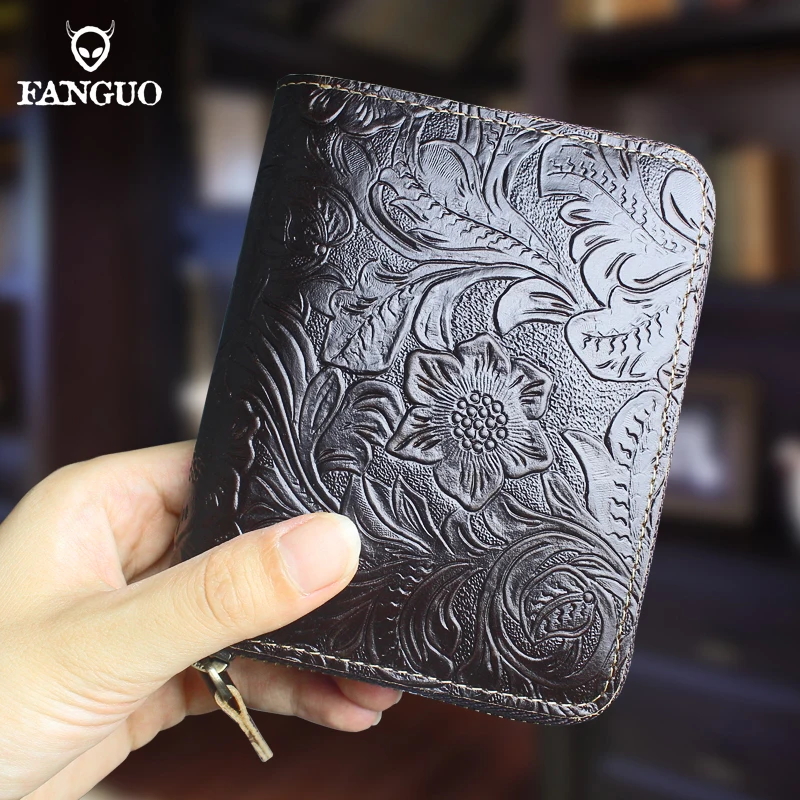 Multi-function Thin Card Holder Wallet Genuine Leather Credit Card Case Cover Portable Money Bag With Zipper Closure Coin Purse