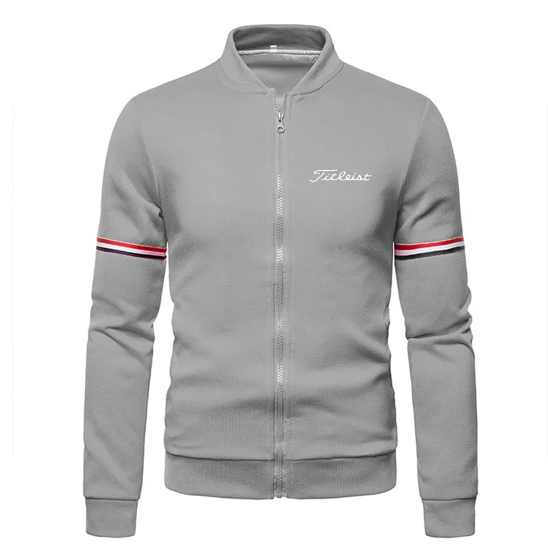 

2021 New Fashion Mens Golf Jacket Spring And Autumn Casual Sport Stand Collar Long Sleeve Zipper Sweater Coats Bomber Jackets