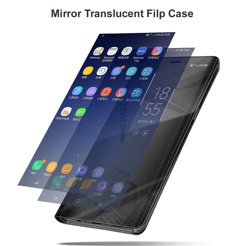 Умный зеркальный чехол для телефона vivo X23 X21 X20 V7 Plus V5 V5S V11 Y83 Pro Y85 Y81 Y79 Y75 Y69 Y67 Y66 Y65 Flip Leather Phone Cover NEX A on.