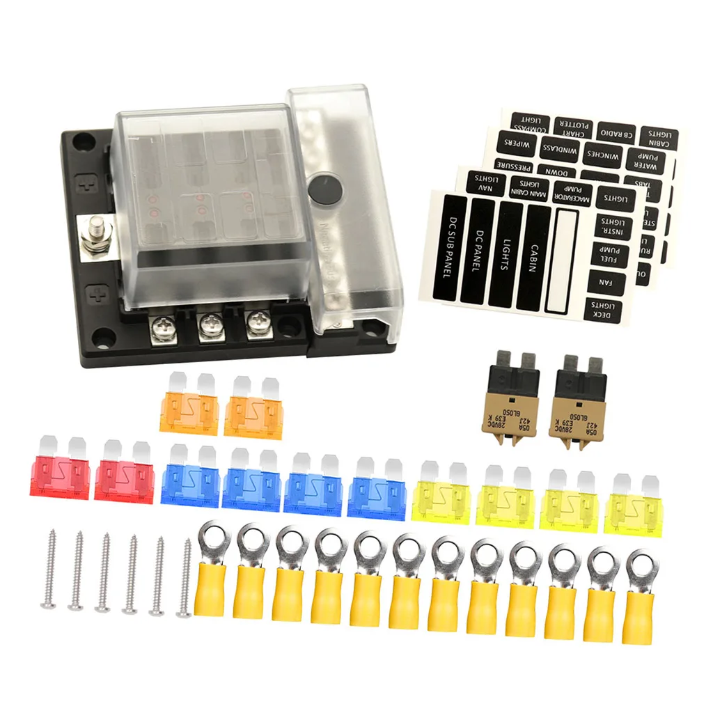 6-полосный блок предохранителей со светодиодным индикатором 12 в 32 | Автомобили и