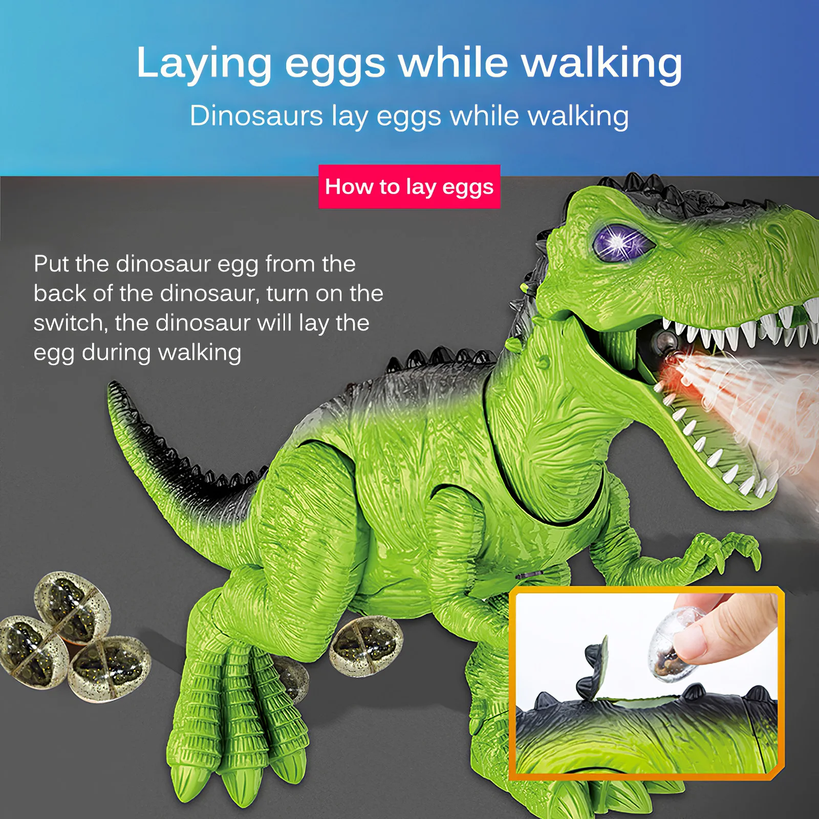

Электрическая игрушка-динозавр, развивающая игрушка с распылителем в виде яйца, с функцией распыления