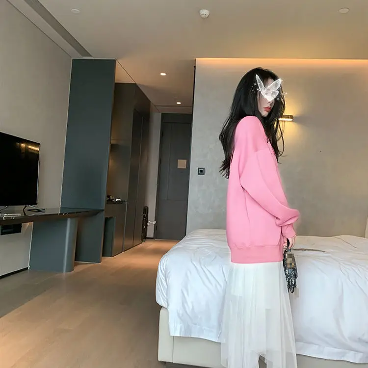 

Hoodies Women round Neck Loose Letter Embossed Sweater for Women Hoodies Sweatshirts Tops Sudaderas