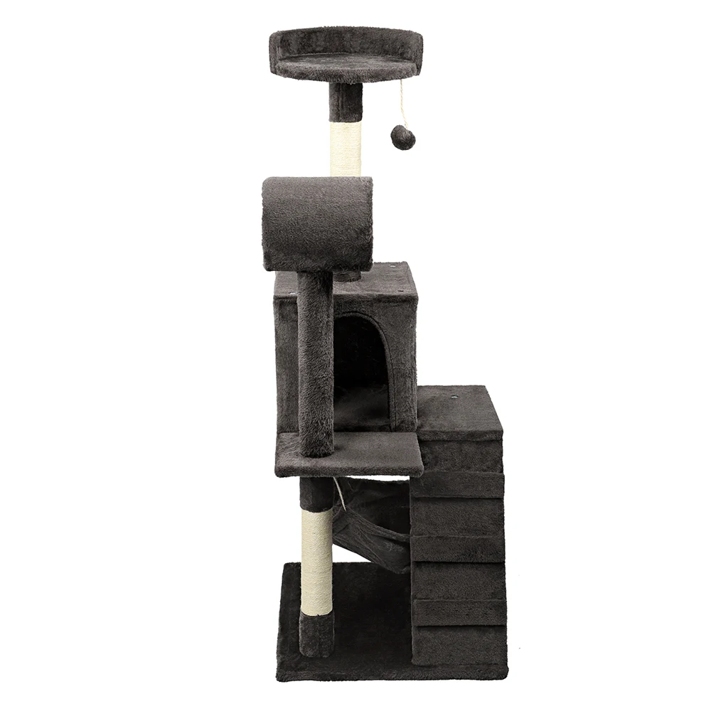 130cm Cat Climbing Tree 3-Level Tower for Cats with Cozy Perches Stable Frame Protecting Furniture Pet Supplies | Дом и сад