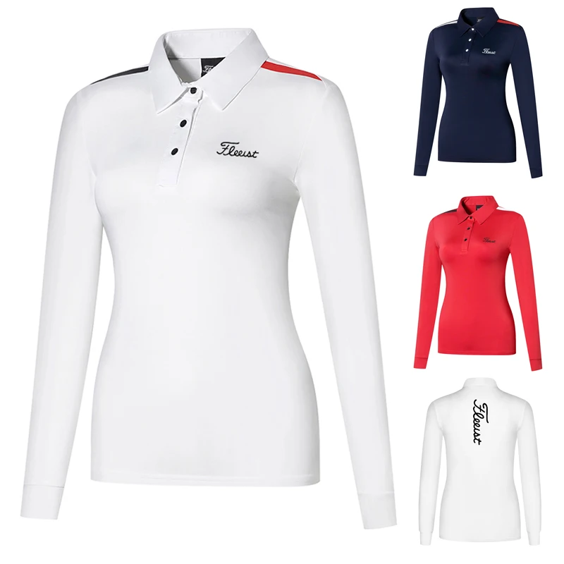 

2021 Golf Clothing Ladies Slim Long-sleeved T-shirt Outdoor Sports Wear Quick-drying Breathable Sweat-absorbent Polo Shirt