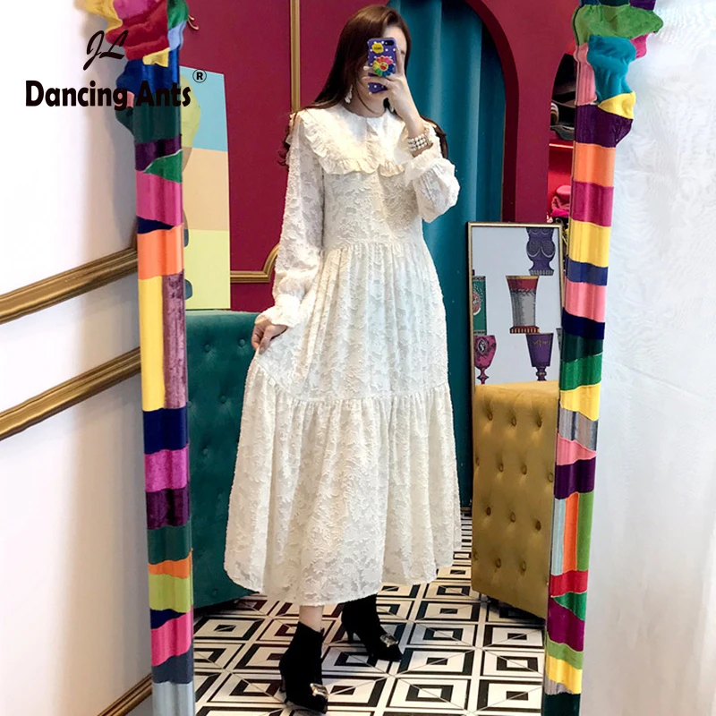 Женское облегающее платье трапеция с матросским воротником длинным рукавом и