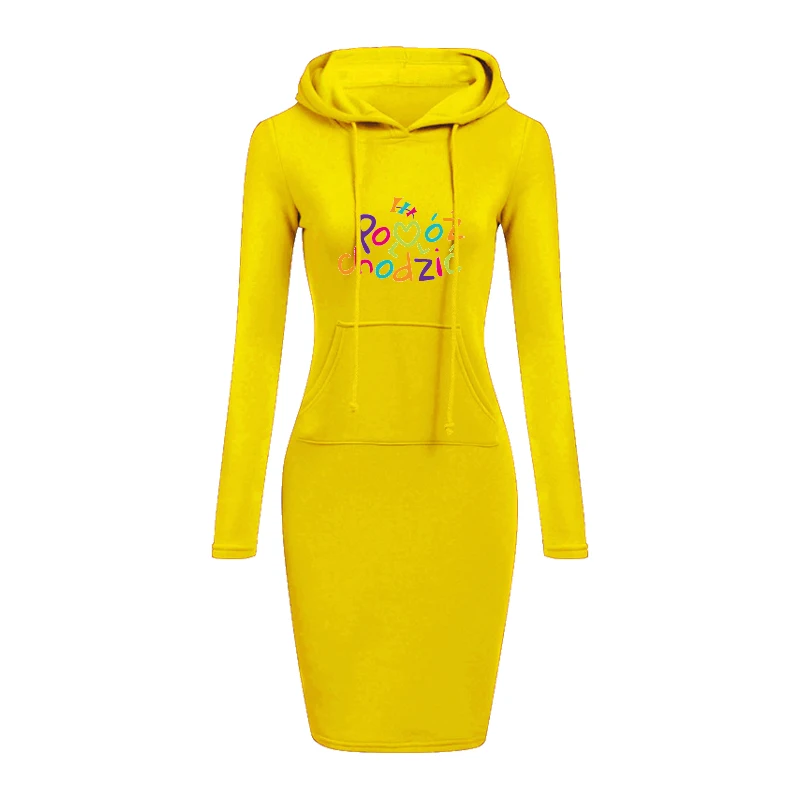 

Autumn And Winter Warm Sweater Fashion Long-sleeved Hoodie Dress Casual Winter Clothes Women's Long Skirt S-XL