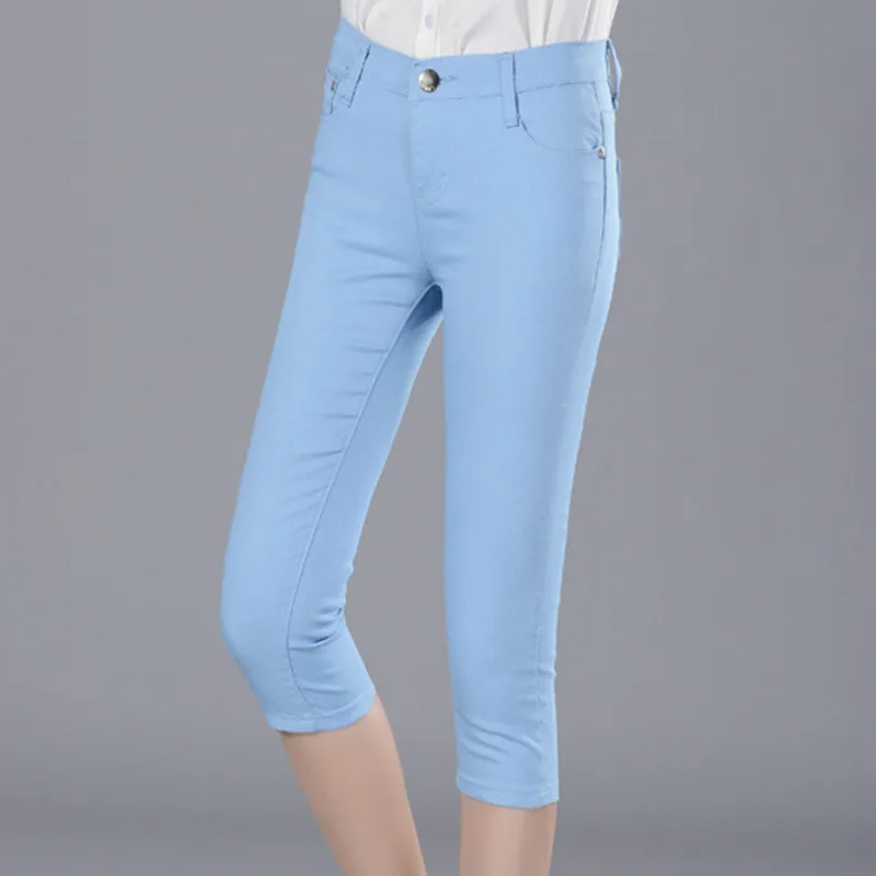 Брюки Капри женские узкие эластичные бриджи до колен свободные штаны карандаш