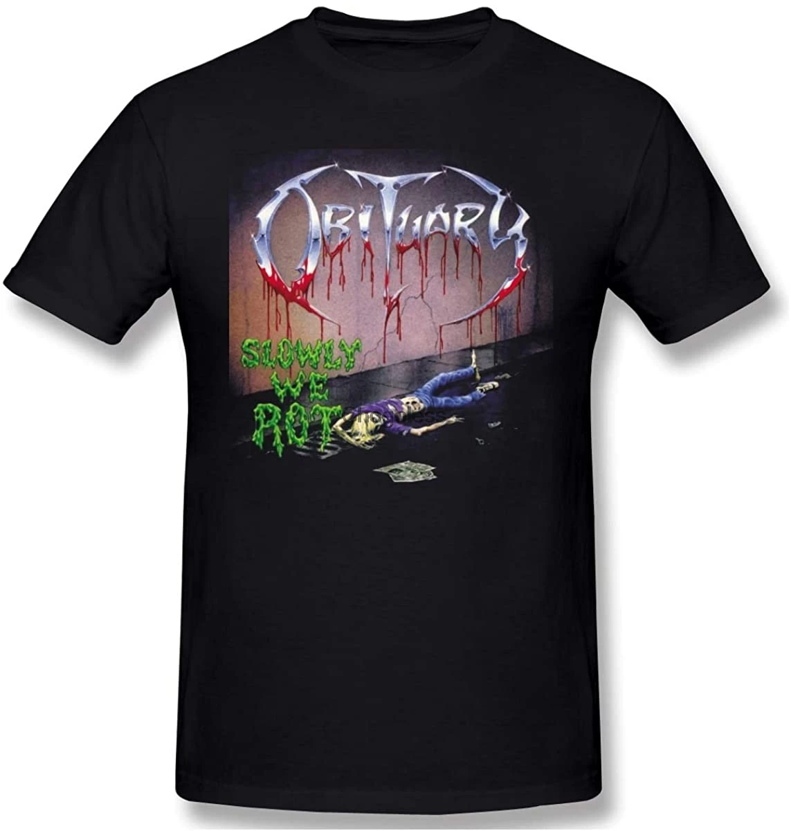 

Men'S Fashion Cotton Slowly We Rot By Obituary Jpg S Top Oversize Men's T-shirt Ideal Birthday Gift