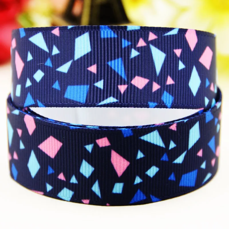 

22mm 25mm 38mm 75mm Geometry pattern printed Grosgrain Ribbon party decoration 10 Yards X-03856