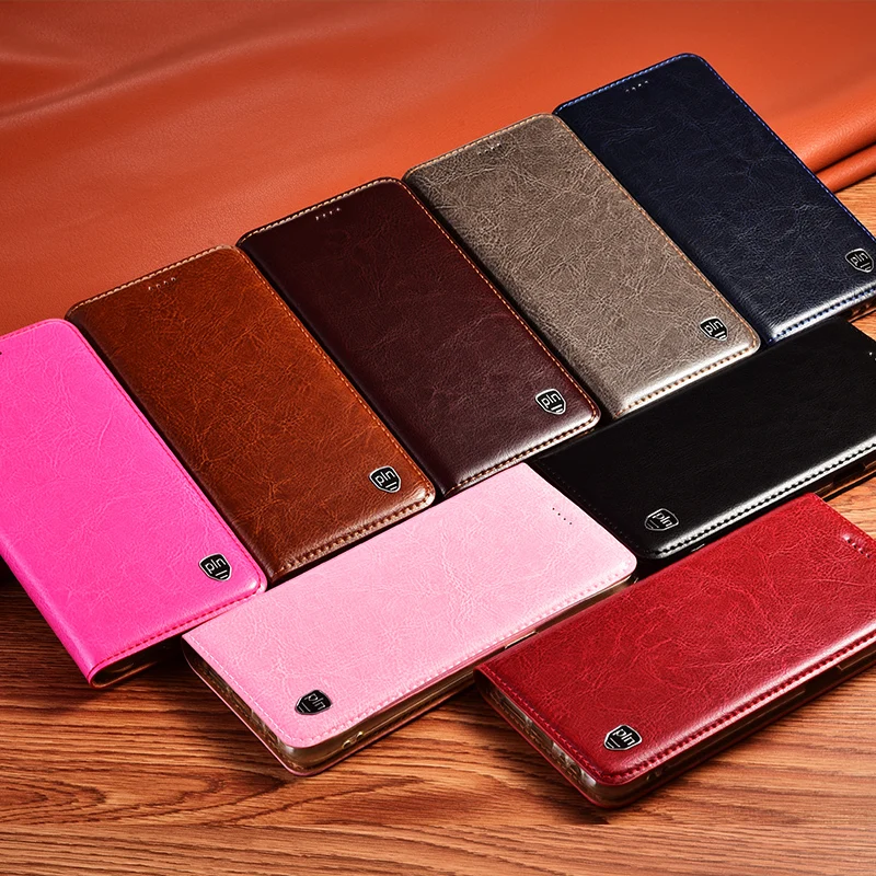 luxury cowhide genuine leather case cover for oppo realme c25s c25 c20 c20a magnetic wallet flip cover free global shipping