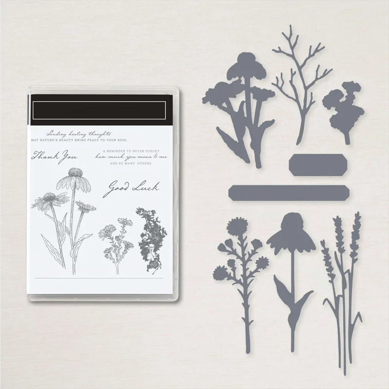 

Clear Stamps And Metal Cutting Dies Bunch Of Beautiul Flowers For DIY Scrapbook Photo Album Craft Card 2021 New
