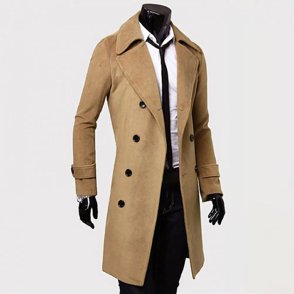 

Casual Coldproof Pure Color Jacket Trench Coat Autumn Winter Comfy