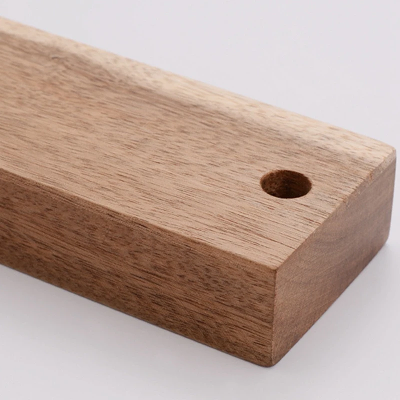 

netic Knife Holder Wall-Mounted Acacia Wooden Knife Holder Metal Tableware Convenient Storage Kitchen Tools